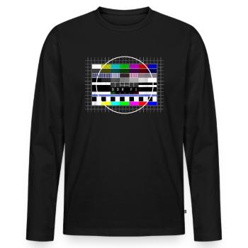 Gdr photo de test Retro Ostalgie 80s - T-shirt manches longues Premium bio Homme - noir - Devant - Nico (187cm)