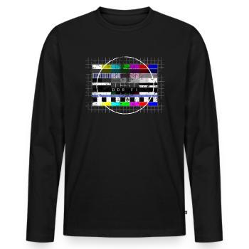 DDR Testbild Color used look - 80s - Men's Premium Organic Long Sleeve Shirt - black - Front - Nico (187cm)