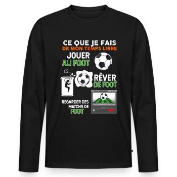 Football Cadeau Foot Homme Papa Et Fils - T-shirt manches longues Premium bio Homme - noir - Devant - Nico (187cm)