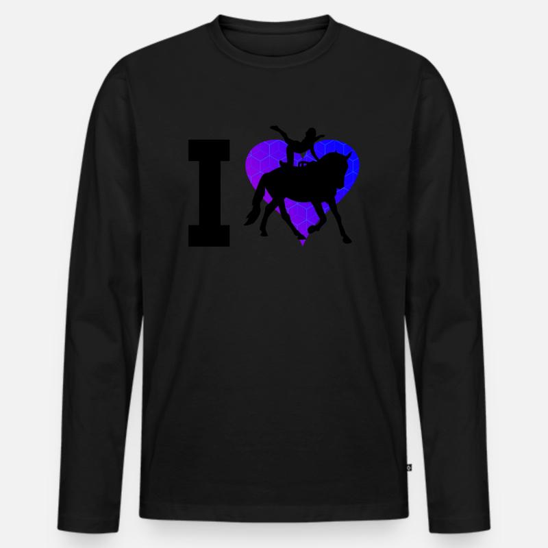 Körperbeherrschung Herren Pferdegymnastik - Männer Premium Bio Langarmshirt - Schwarz