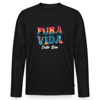 Pura Vida Costa Rica Amérique latine Costa Rica - T-shirt manches longues Premium bio Homme - noir - Devant - Nico (187cm)