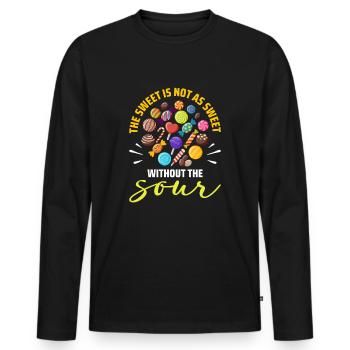 Sweet Is Not As Sweet As The Sour Candy - Men's Premium Organic Long Sleeve Shirt - black - Front - Nico (187cm)
