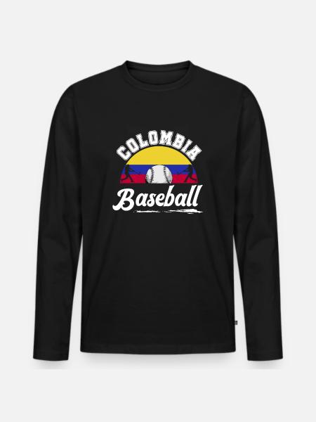 Colombia Baseball Players Baseball Championship - Men's Premium Organic Long Sleeve Shirt - black