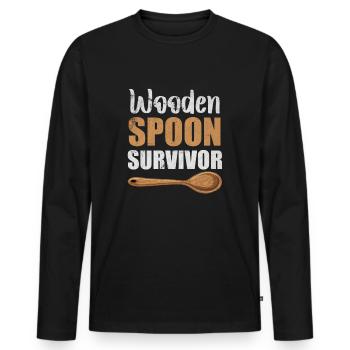 Wooden Spoon Survivor Parenting Parents - Men's Premium Organic Long Sleeve Shirt - black - Front - Nico (187cm)
