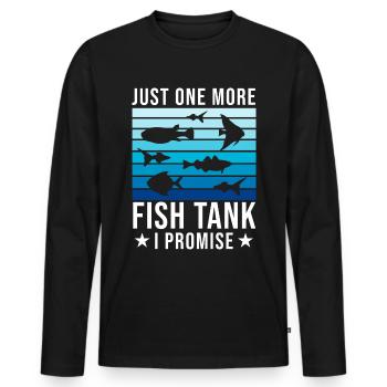 Drôle d’amateur d’aquarium disant citation du propriétaire de l’aquarium - T-shirt manches longues Premium bio Homme - noir - Devant - Nico (187cm)