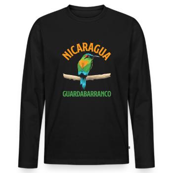 Nicaragua Guardabarranco National Bird Countries - Men's Premium Organic Long Sleeve Shirt - black - Front - Nico (187cm)