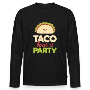 Taco Bout A Party Cuisine mexicaine cadeau - T-shirt manches longues Premium bio Homme - noir - Devant - Nico (187cm)