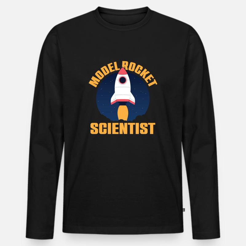 Model Rocket Scientist Kosmonaut Geschenk - Männer Premium Bio Langarmshirt - Schwarz