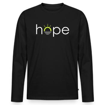 Hope - Hoffnung - Men's Premium Organic Long Sleeve Shirt - black - Front - Nico (187cm)