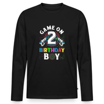 Lasertag Game On 2 Birthday Boy Indoor Laser Tag - Männer Premium Bio Langarmshirt - Schwarz - Vorne - Nico (187cm)