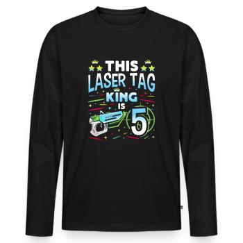 Lasertag King Is 5 Birthday Boy Indoor Laser Tag - Männer Premium Bio Langarmshirt - Schwarz - Vorne - Nico (187cm)