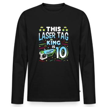 Lasertag King est un garçon de 10 ans Laser Tag intérieur - T-shirt manches longues Premium bio Homme - noir - Devant - Nico (187cm)