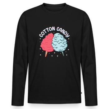Cotton Candy Funny Cotton Candy Gift - Men's Premium Organic Long Sleeve Shirt - black - Front - Nico (187cm)