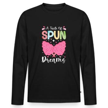 Cotton candy fairground funfair sweets - Men's Premium Organic Long Sleeve Shirt - black - Front - Nico (187cm)