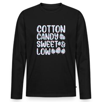 Cotton Candy Birthday Cotton Candy Sweet & Low - Men's Premium Organic Long Sleeve Shirt - black - Front - Nico (187cm)