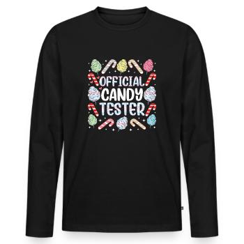 Funfair Cotton Candy Candy Pink Blue Sugar - Men's Premium Organic Long Sleeve Shirt - black - Front - Nico (187cm)