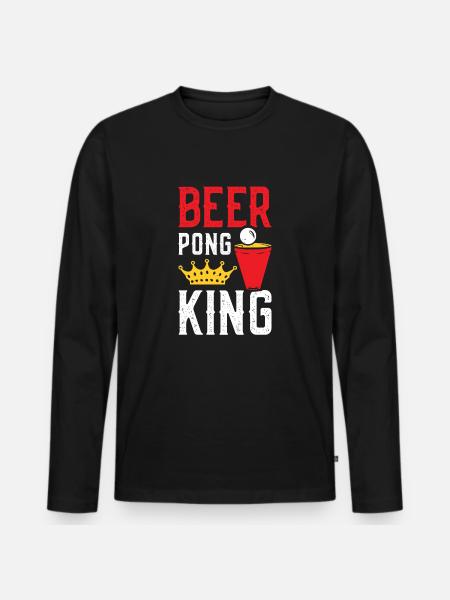 Beer Pong King - Men's Premium Organic Long Sleeve Shirt - black