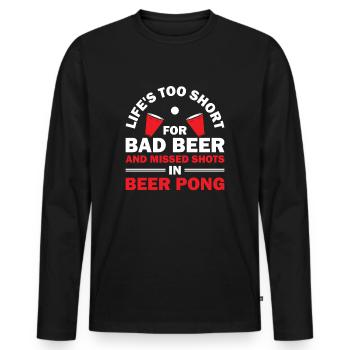 Beer Pong Tournament Wisdom Party Game Gear - T-shirt manches longues Premium bio Homme - noir - Devant - Nico (187cm)