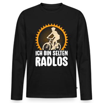 Rarement vélo sans roues vélo de montagne vélo de route vélo - T-shirt manches longues Premium bio Homme - noir - Devant - Nico (187cm)