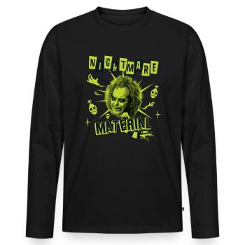 Beetlejuice 2 Nightmare Material With Skulls - Men's Premium Organic Long Sleeve Shirt - black - Front - Nico (187cm)