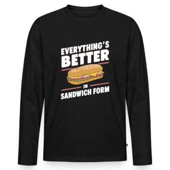 Sandwich Maker Toasted And Grilled Sandwiches - Men's Premium Organic Long Sleeve Shirt - black - Front - Nico (187cm)