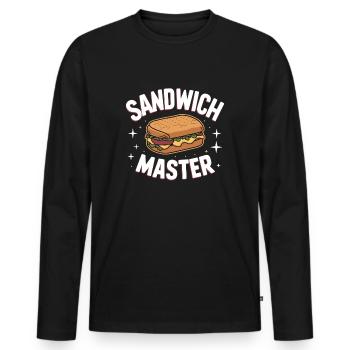Sandwich Master - Men's Premium Organic Long Sleeve Shirt - black - Front - Nico (187cm)