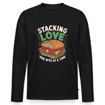 Sandwich Day Sandwich Toast Bun Sandwiches - Men's Premium Organic Long Sleeve Shirt - black - Front - Nico (187cm)