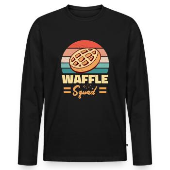 Waffle Squad Breakfast Pancakes Baking Fans - Men's Premium Organic Long Sleeve Shirt - black - Front - Nico (187cm)