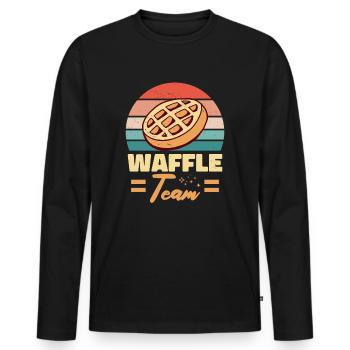 Waffle Team Breakfast Pancake Baking Fans - Men's Premium Organic Long Sleeve Shirt - black - Front - Nico (187cm)
