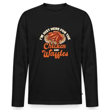 Chicken Und Waffeln - Männer Premium Bio Langarmshirt - Schwarz - Vorne - Nico (187cm)