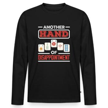 Mahjong Game Night Mah Jongg Joueur Cadeau - T-shirt manches longues Premium bio Homme - noir - Devant - Nico (187cm)