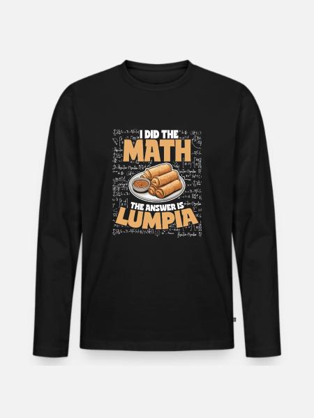Spring Rolls Lumpian Students Math - Men's Premium Organic Long Sleeve Shirt - black
