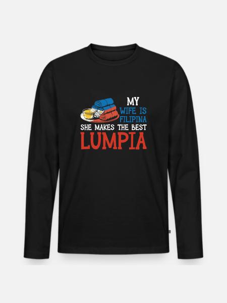 Spring Rolls Wife Lumpia - Men's Premium Organic Long Sleeve Shirt - black