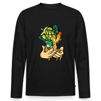 Craft Bier Houblon Malt Brasseurs amateurs Maître brasseurs - T-shirt manches longues Premium bio Homme - noir - Devant - Nico (187cm)