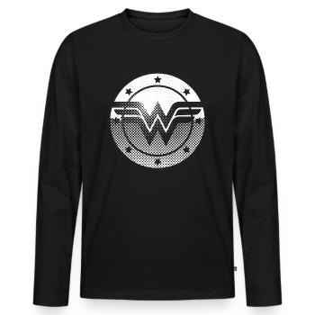 DC Comics Originals Wonder Woman Logo - T-shirt manches longues Premium bio Homme - noir - Devant - Nico (187cm)