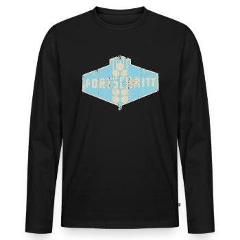 DDR IFA Landmaschinen FORTSCHRITT - Männer Premium Bio Langarmshirt - Schwarz - Vorne - Nico (187cm)