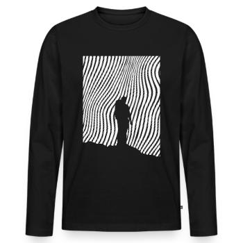 Randonneurs - (2) - T-shirt manches longues Premium bio Homme - noir - Devant - Nico (187cm)