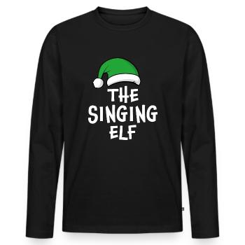 Die singende Elfe - Männer Premium Bio Langarmshirt - Schwarz - Vorne - Nico (187cm)