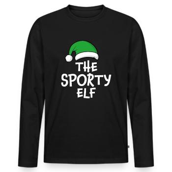 The Sporty Elf - Men's Premium Organic Long Sleeve Shirt - black - Front - Nico (187cm)