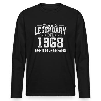 Légendaire depuis 1968 - T-shirt manches longues Premium bio Homme - noir - Devant - Nico (187cm)