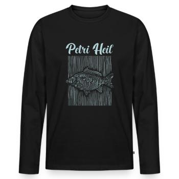Petri Heil Karpfen Karpfenangeln Angler Geschenk - Männer Premium Bio Langarmshirt - Schwarz - Vorne - Nico (187cm)