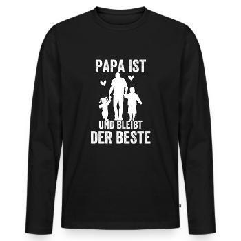 Dad is and always will be the best - Men's Premium Organic Long Sleeve Shirt - black - Front - Nico (187cm)