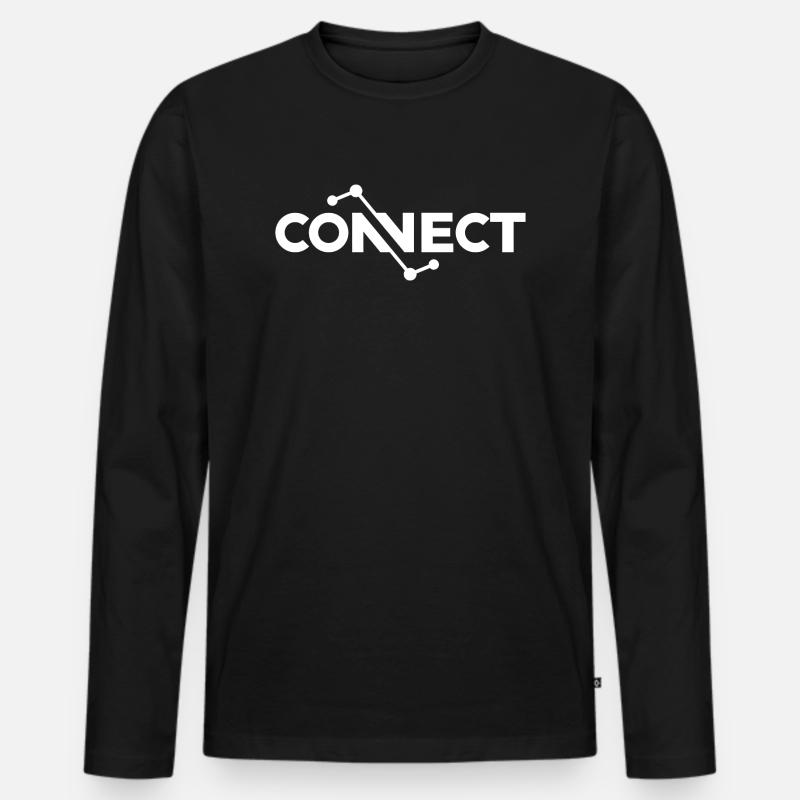 Connect - Männer Premium Bio Langarmshirt - Schwarz