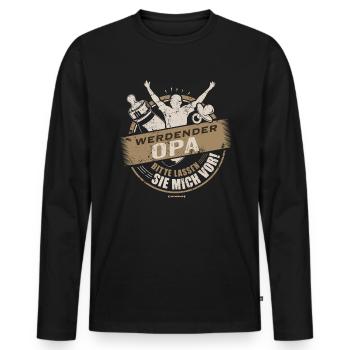 Werdender Opa lassen Sie mich vor Sepia 1 - - Männer Premium Bio Langarmshirt - Schwarz - Vorne - Nico (187cm)