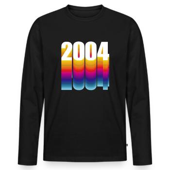 Naissance 2004 Année de naissance - T-shirt manches longues Premium bio Homme - noir - Devant - Nico (187cm)