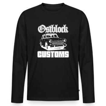 Trabi Trabbi Ostblock Customs DDR Auto - Männer Premium Bio Langarmshirt - Schwarz - Vorne - Nico (187cm)