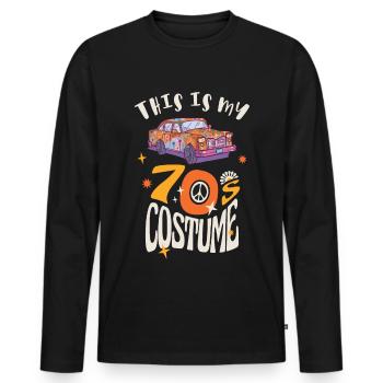 This is my 70s Costume - Men's Premium Organic Long Sleeve Shirt - black - Front - Nico (187cm)