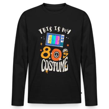 Das ist mein 80er Jahre Kostüm Grunge Effekt - Männer Premium Bio Langarmshirt - Schwarz - Vorne - Nico (187cm)