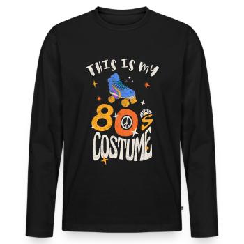 Das ist mein 80er Jahre Kostüm Grunge Effekt - Männer Premium Bio Langarmshirt - Schwarz - Vorne - Nico (187cm)