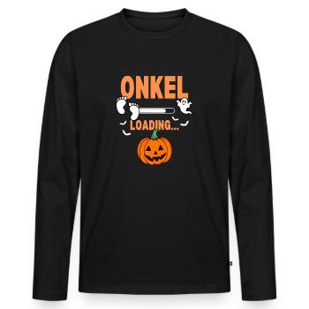 Onkel Loading Halloween - Männer Premium Bio Langarmshirt - Schwarz - Vorne - Nico (187cm)